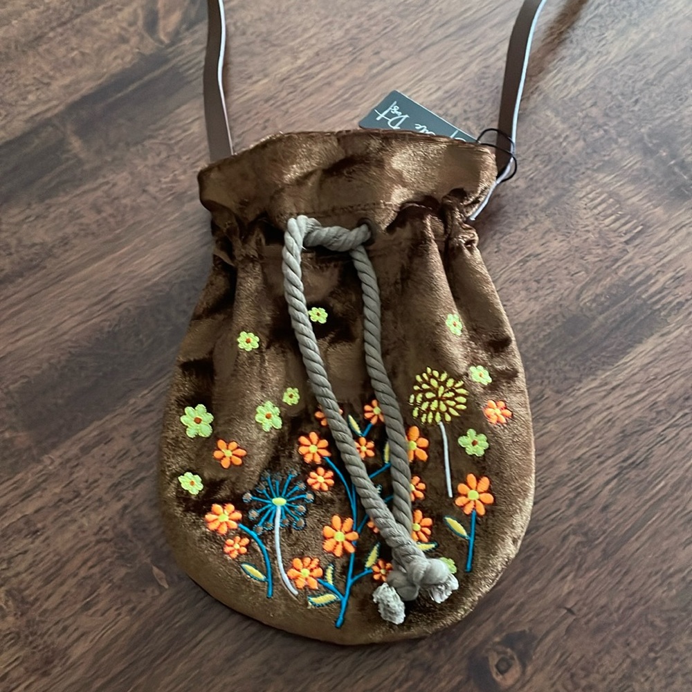 Sale!! Spindle Dust flower pouch crossbody purse